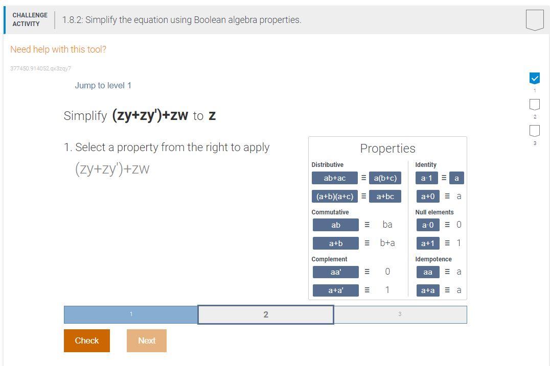 Solved challenge activity 1 8 2 simplify the equation using chegg