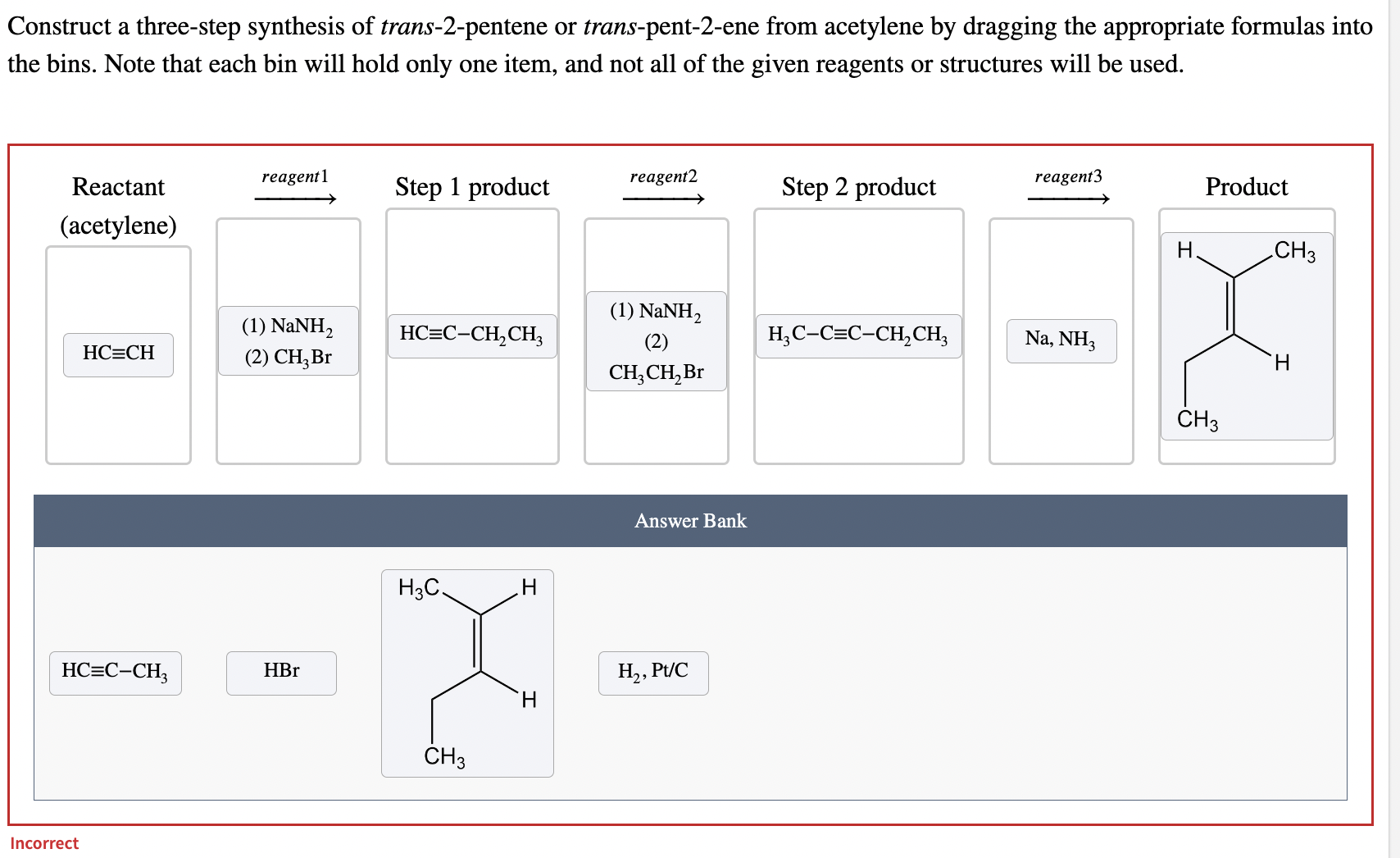 Solved Construct a threestep synthesis of trans2pentene