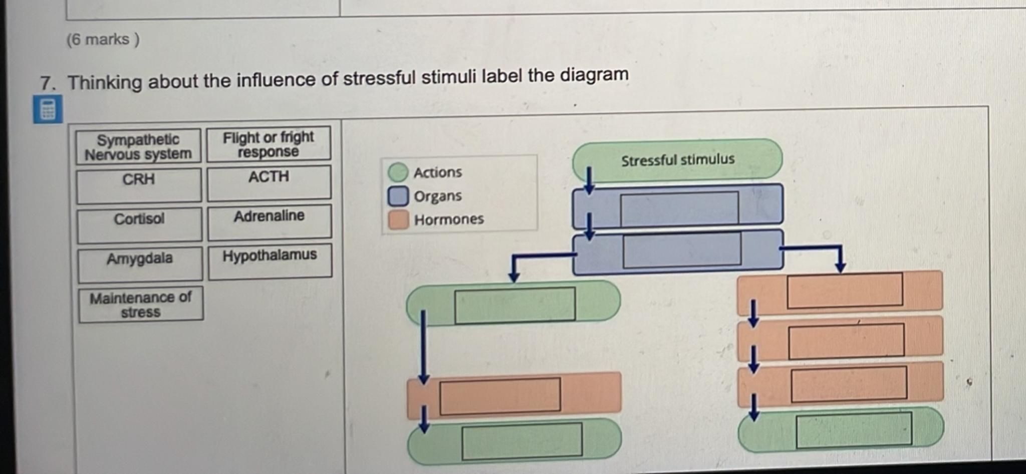 Solved 7. Thinking about the influence of stressful stimuli | Chegg.com