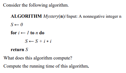 Solved Consider The Following Algorithm. ALGORITHM | Chegg.com