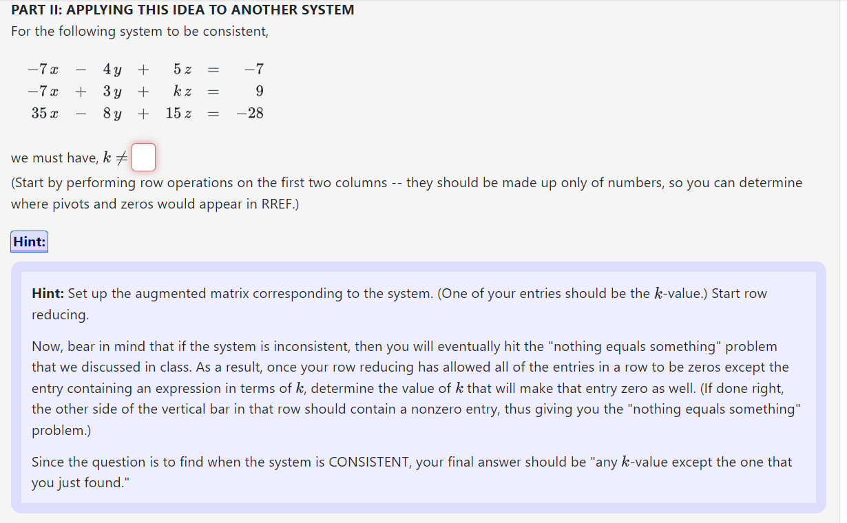 Solved PART II: APPLYING THIS IDEA TO ANOTHER SYSTEM For the | Chegg.com