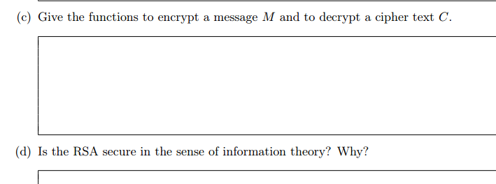 Solved (Tota Question 9: Cryptography Consider an RSA cipher | Chegg.com