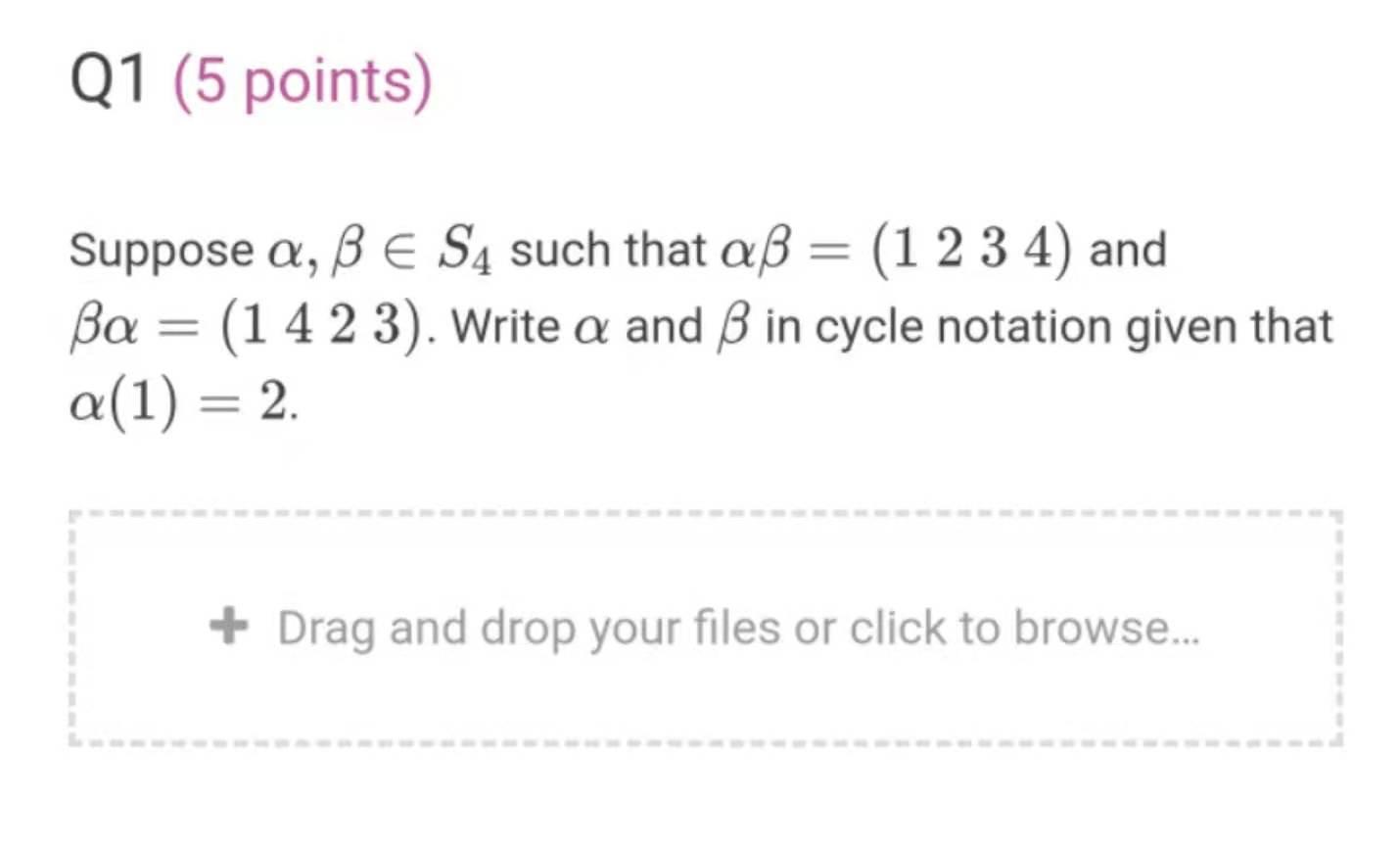 Solved Q1 5 Points Suppose A Ss E S4 Such That Ass 1 Chegg Com