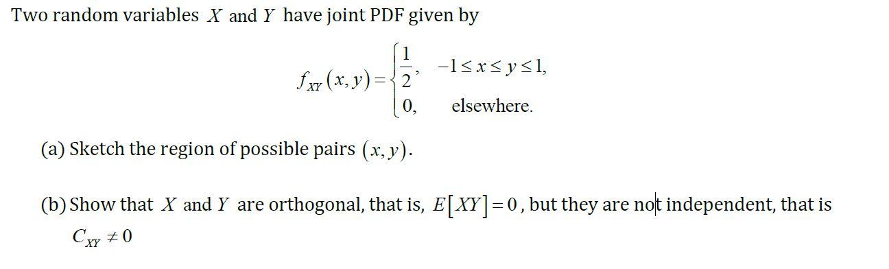 Solved Two random variables X and Y have joint PDF given by | Chegg.com
