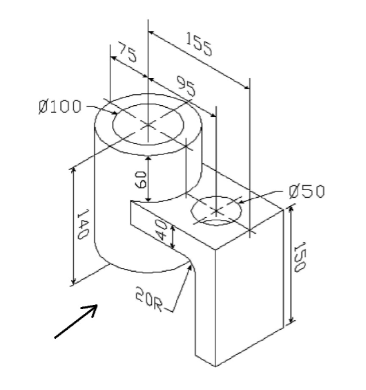 Solved Q3. Draw the orthographic projection of the | Chegg.com