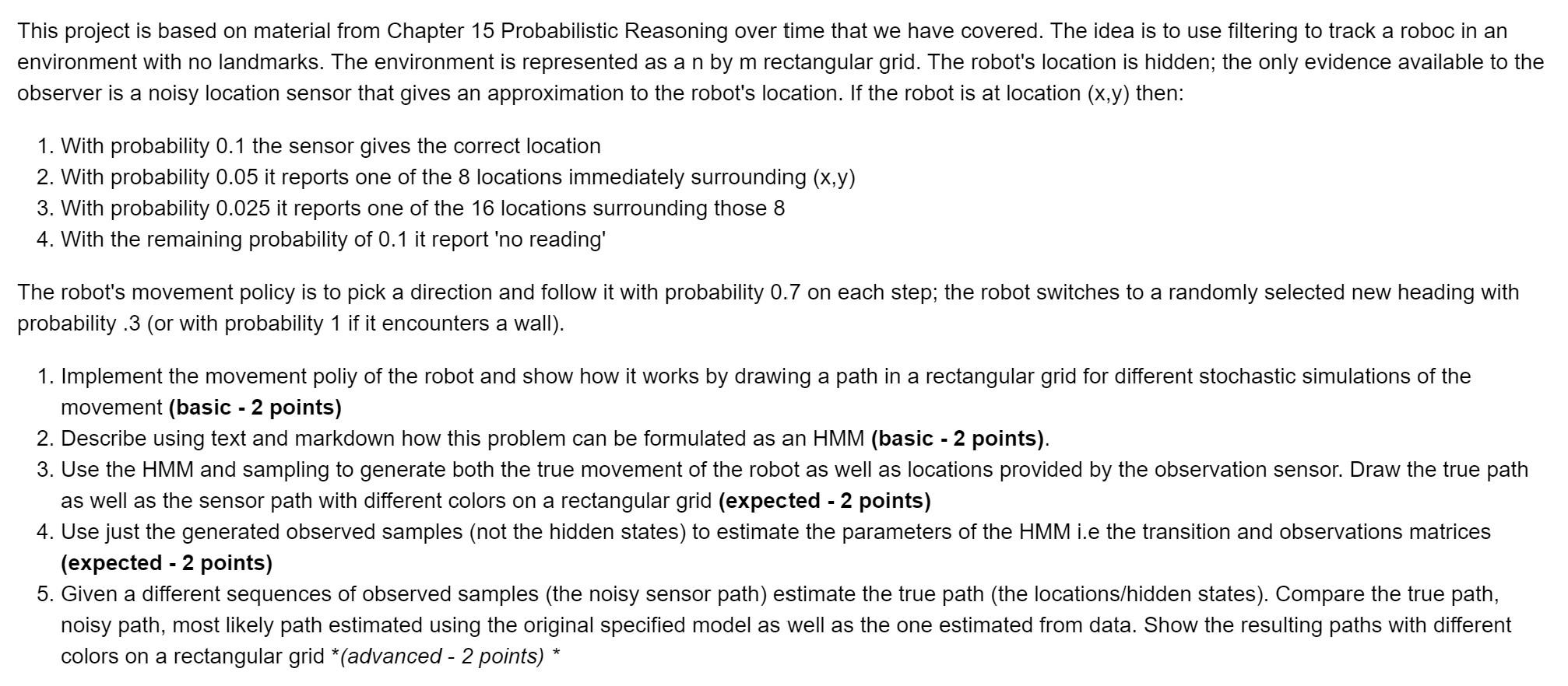 This project is based on material from Chapter 15 | Chegg.com