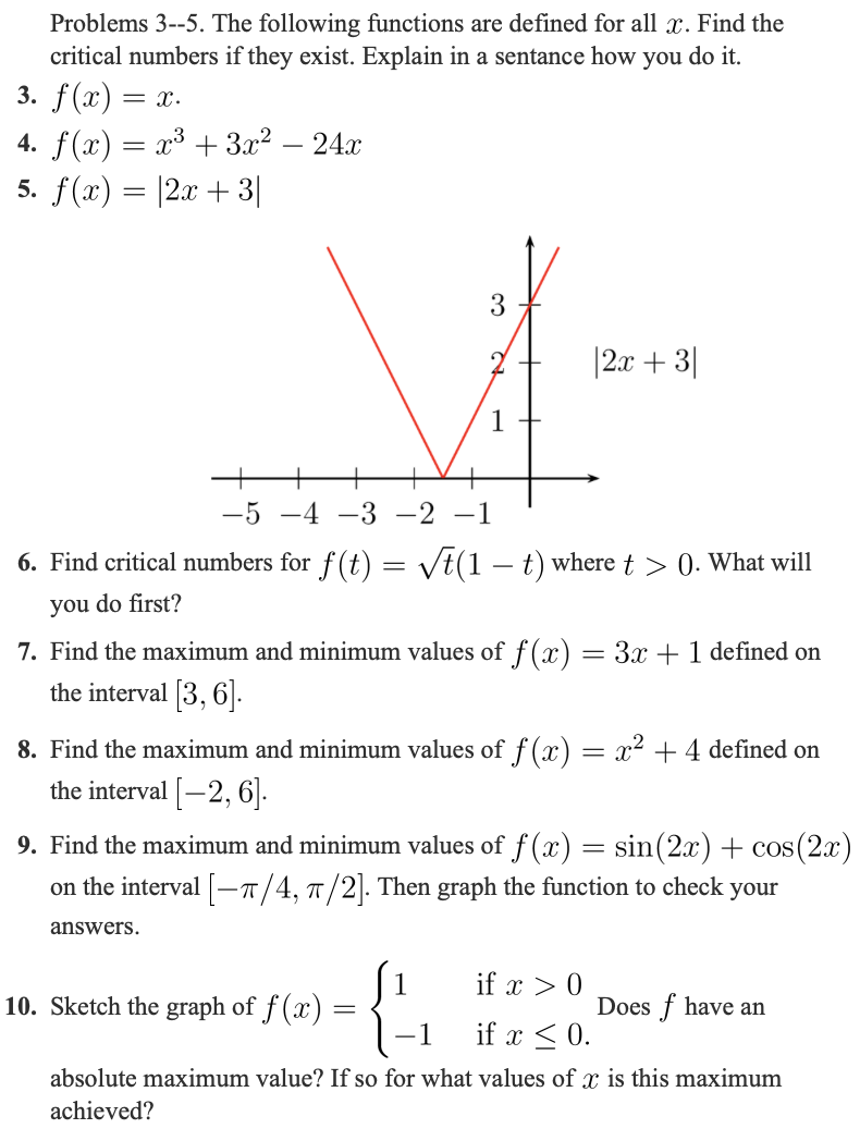 Solved Problems 3--5. The following functions are defined | Chegg.com
