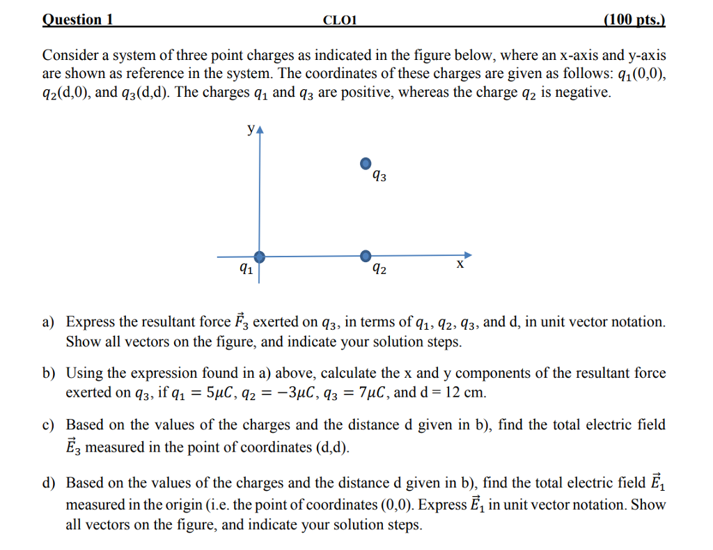 Solved Ouestion 1 CLOL (100 pts.) Consider a system of three | Chegg.com