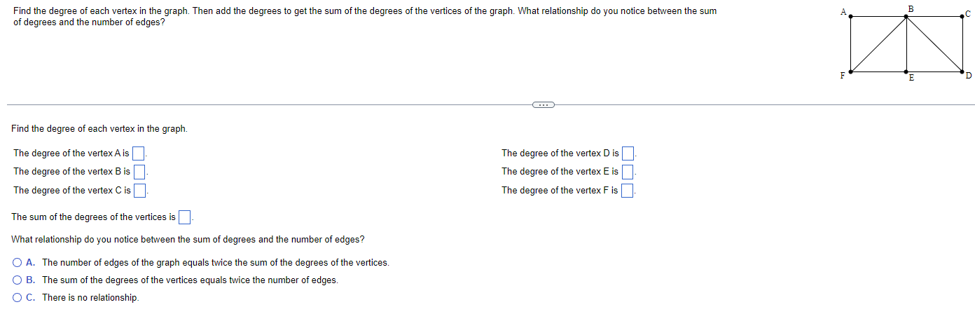 Solved Find The Degree Of Each Vertex In The Graph. Then Add | Chegg.com