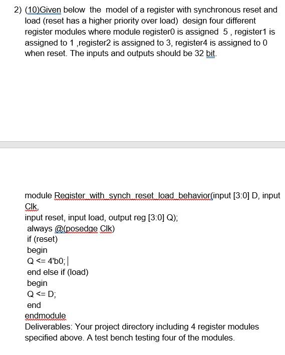 Solved 2) (10)Given below the model of a register with | Chegg.com