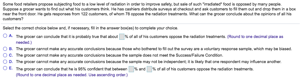 Solved Some food retailers propose subjecting food to | Chegg.com