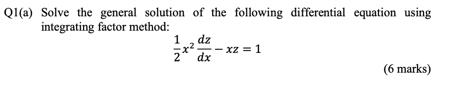 Solved Q1(a) Solve the general solution of the following | Chegg.com