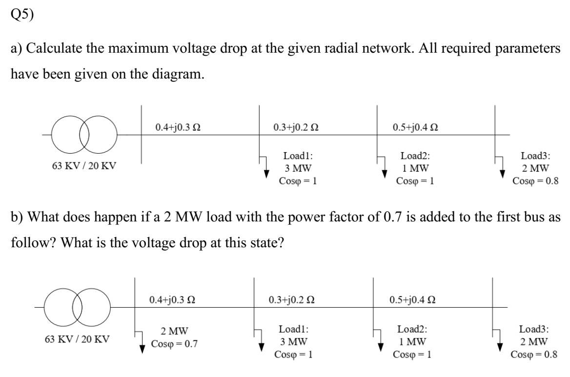 Solved a) Calculate the maximum voltage drop at the given