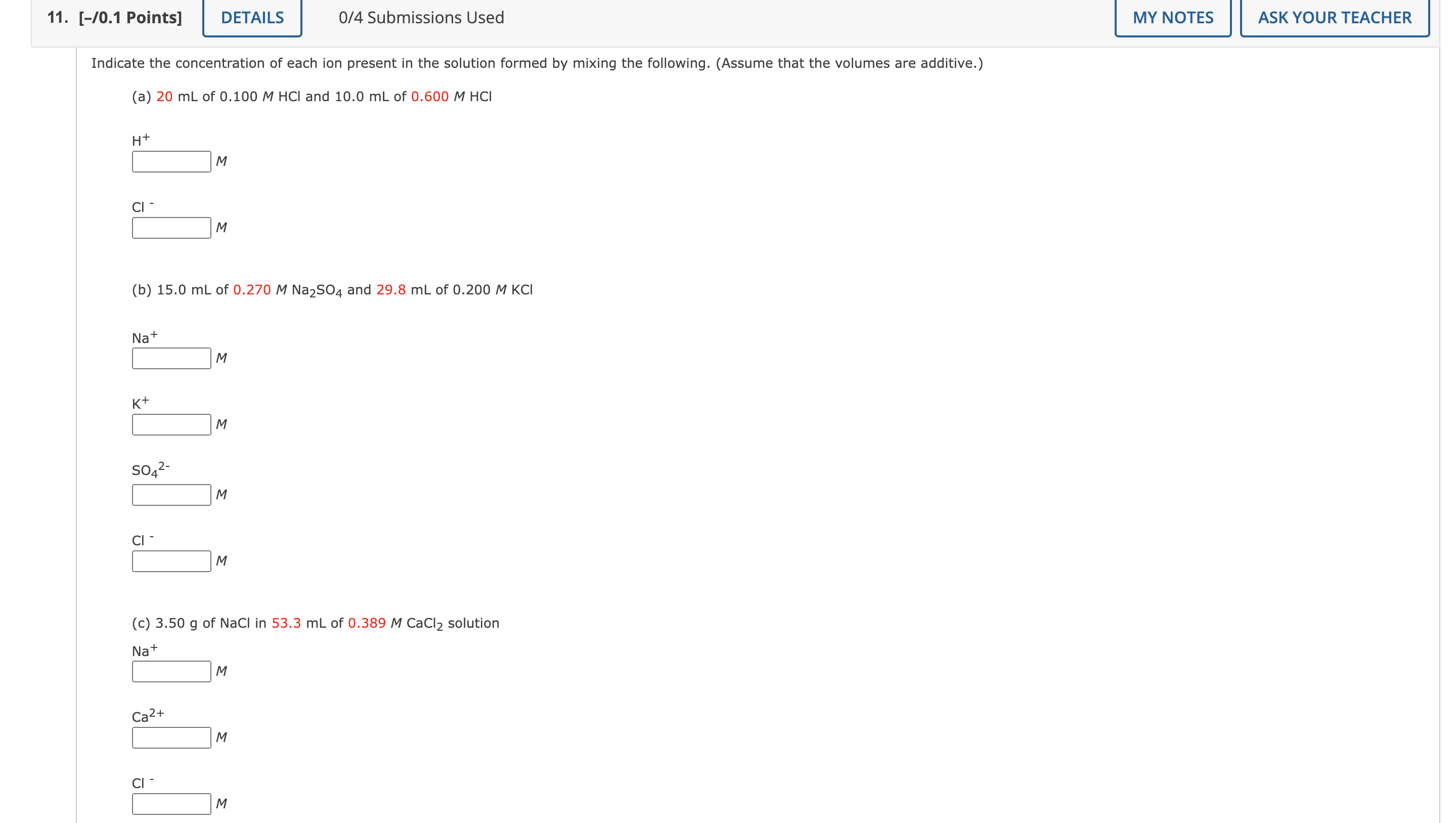 Solved (b) 15.0 ML Of 0.270MNa2SO4 And 29.8 ML Of 0.200MKCl | Chegg.com