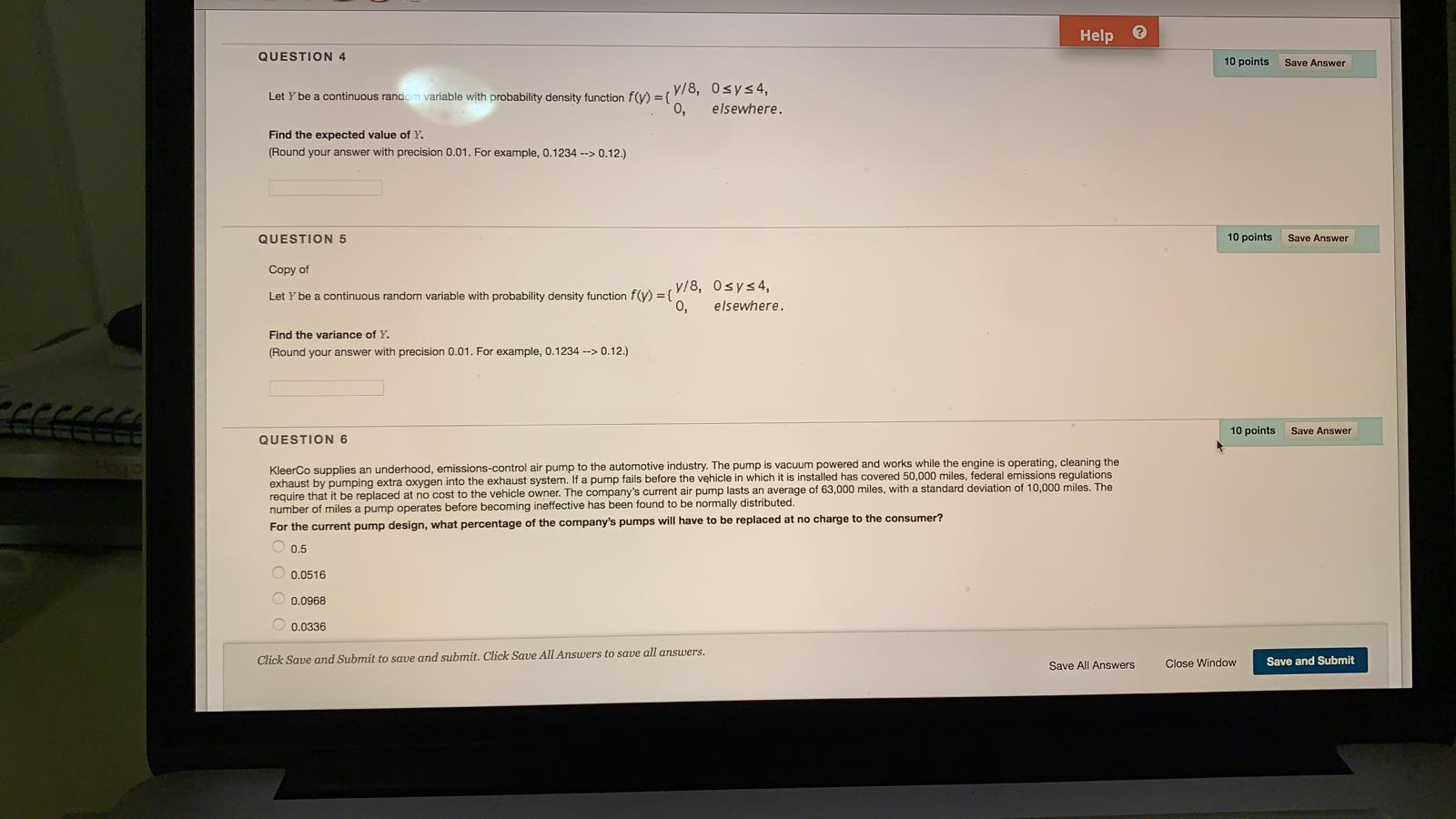 Solved Help © QUESTION 4 10 points Save Answer Let Y be a | Chegg.com