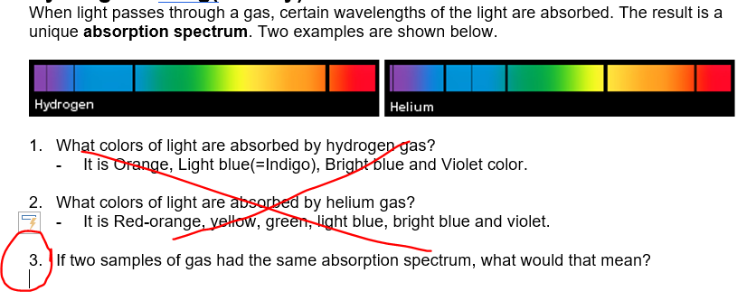 absorption of light examples