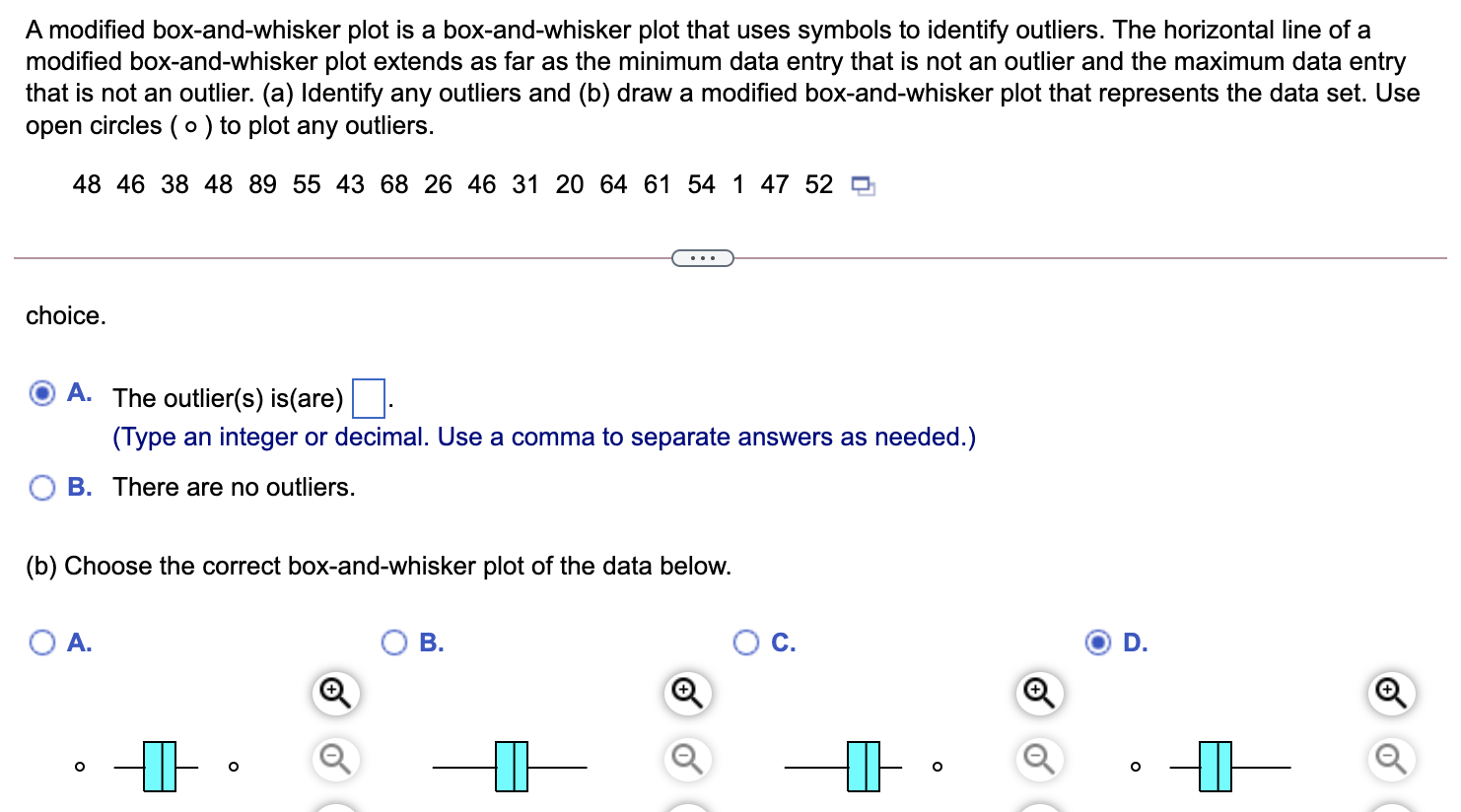 Solved A modified box-and-whisker plot is a box-and-whisker | Chegg.com