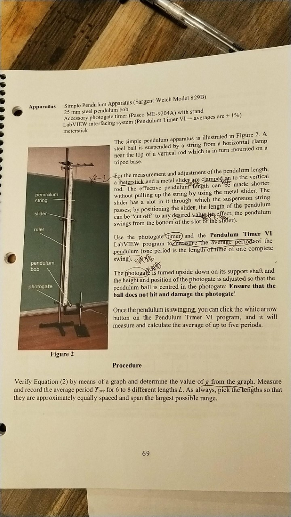 Solved this lab is to determine the value of g from the