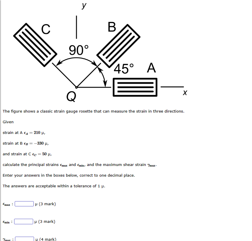 Solved The figure shows a classic strain gauge rosette that | Chegg.com