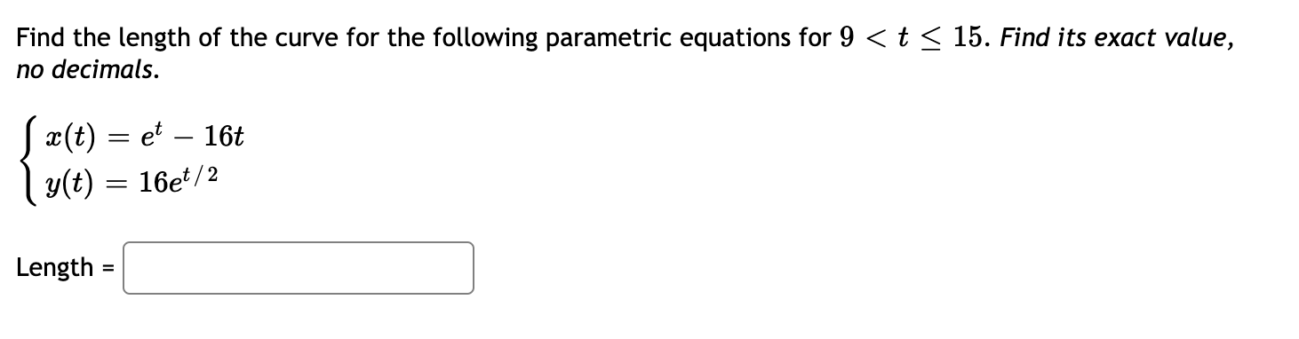 find the length of the curve parametric equations