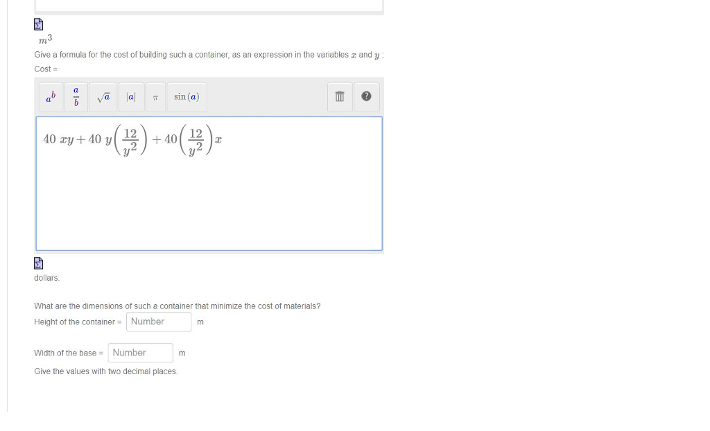 Solved 2x We are looking to build a rectangular container, | Chegg.com