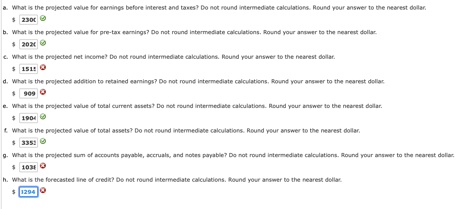 I tried redoing the problem so my answers that I | Chegg.com
