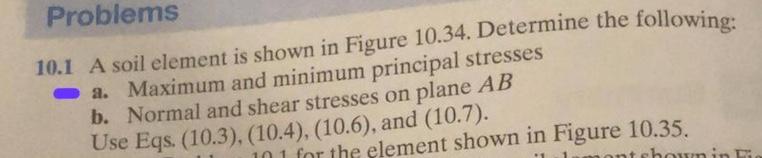 Solved Problems 10.1 A soil element is shown in Figure | Chegg.com