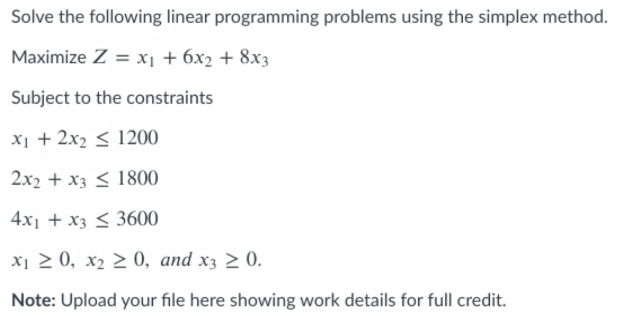 Solved Solve the following linear programming problems using | Chegg.com
