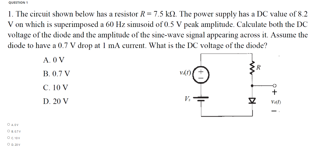 Solved QUESTION 1 1. The Circuit Shown Below Has A Resistor | Chegg.com