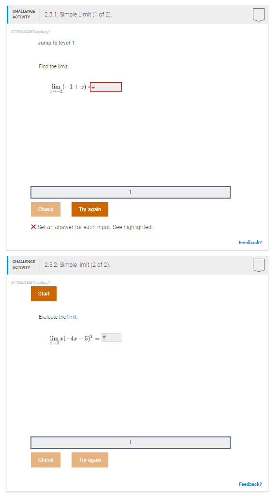 Solved CHALLENGE ACTIVITY 2.5.1: Simple Limit (1 of 2). | Chegg.com
