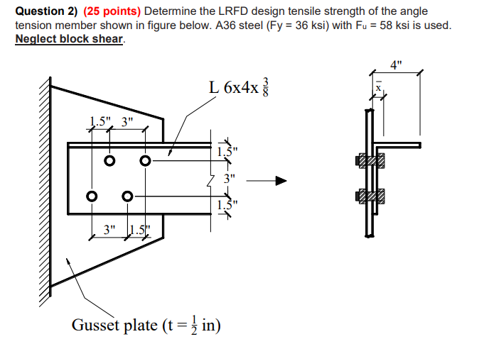 Solved Question 2) (25 Points) Determine The LRFD Design | Chegg.com