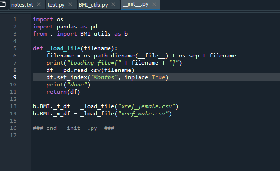 notes.txt x test.py BMI_utils.py X init__.py 1 2 3 4 | Chegg.com