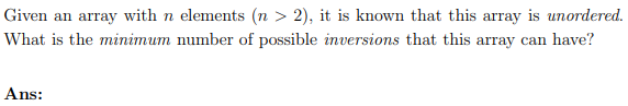 Solved Given an array with n elements (n > 2), it is known | Chegg.com