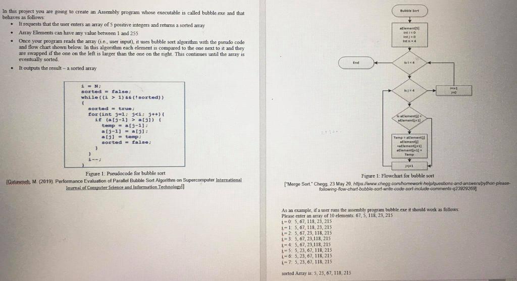 Solved Bubble Sort 6- In this project you are going to | Chegg.com image.