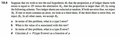 Solved 10.4 Suppose that we wish to test the null hypothesis