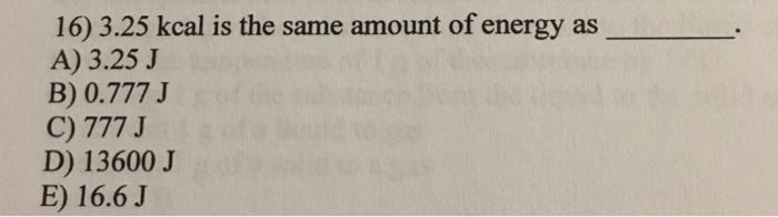 3 25 Kcal Is The Same Amount Of Energy As