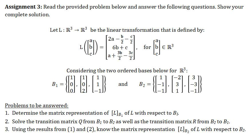 Solved Assignment 3: Read The Provided Problem Below And | Chegg.com