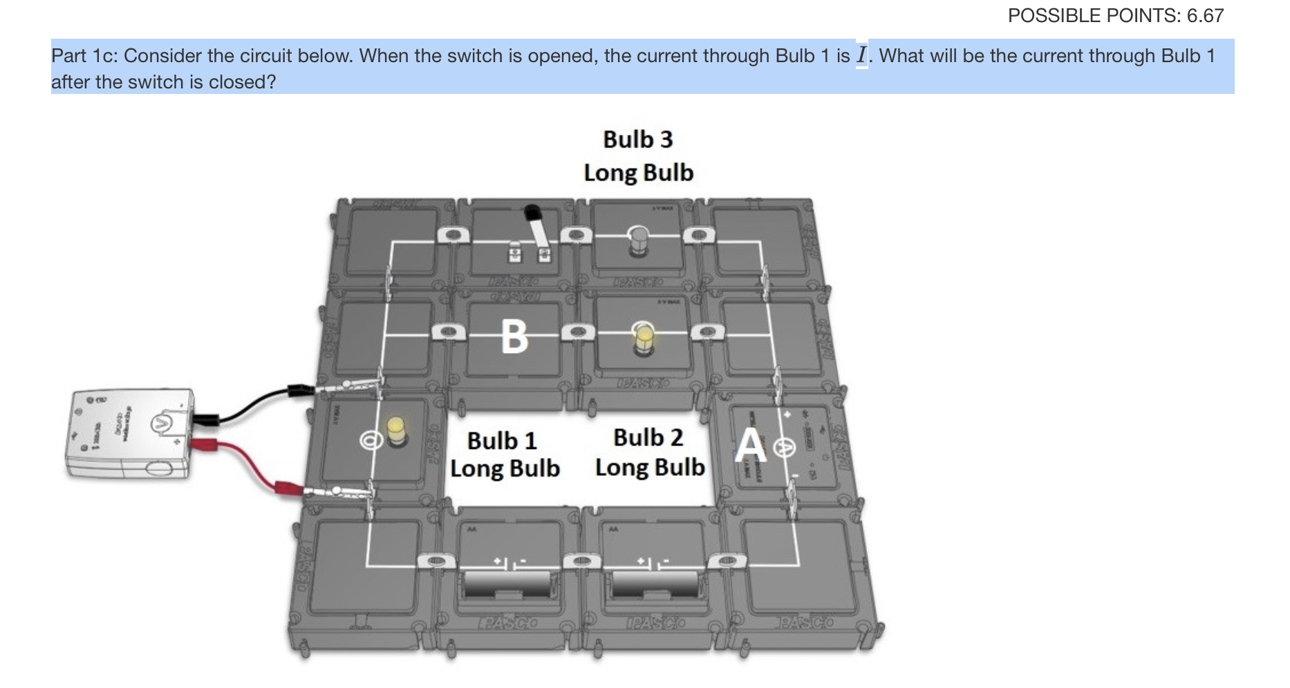 Part 1c: Consider the circuit below. When the switch | Chegg.com