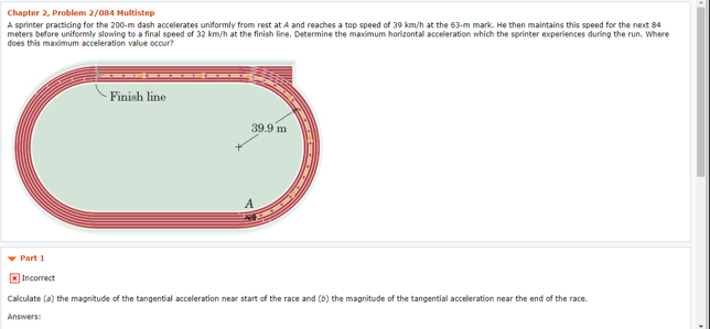 Solved Chapter 2, Problem 2/084 Multistep A sprinter | Chegg.com