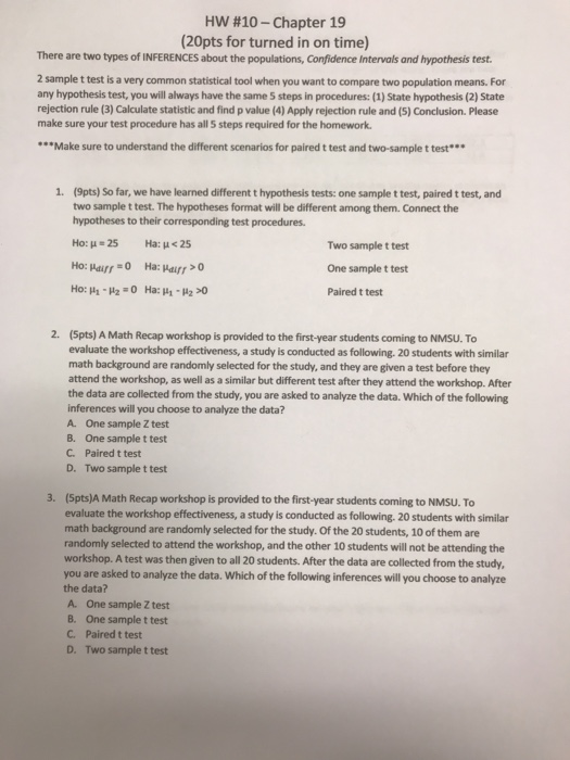 Solved Hw #10-Chapter 19 (20pts for turned in on time) There | Chegg.com