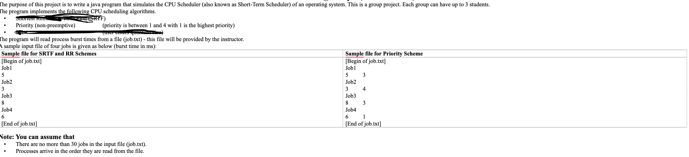 Solved The purpose of this project is to write a java | Chegg.com