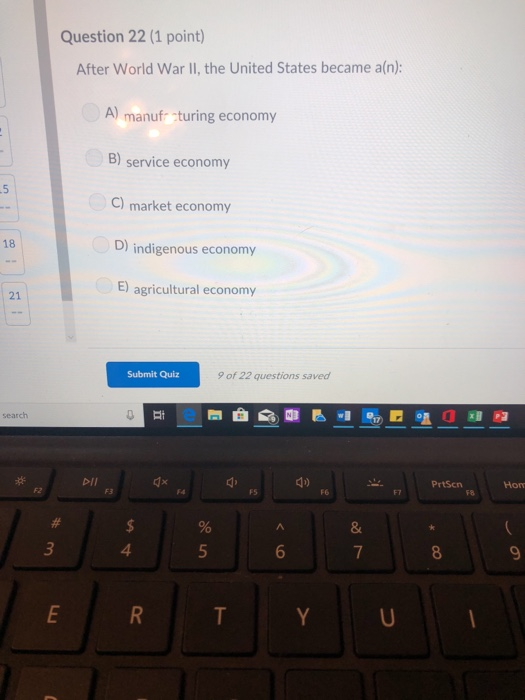 Solved Question 22 (1 point) After World War II, the United | Chegg.com