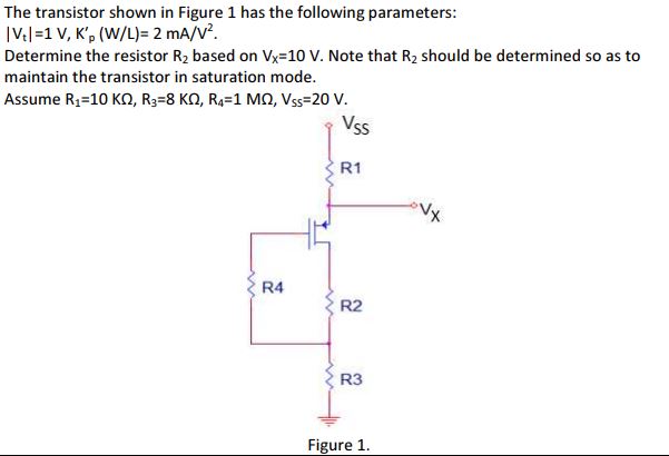 Solved The transistor shown in Figure 1 ﻿has the following | Chegg.com