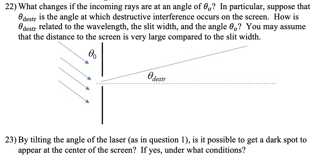 Solved 22) What changes if the incoming rays are at an angle | Chegg.com