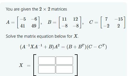 Solved You are given the 2×2 | Chegg.com