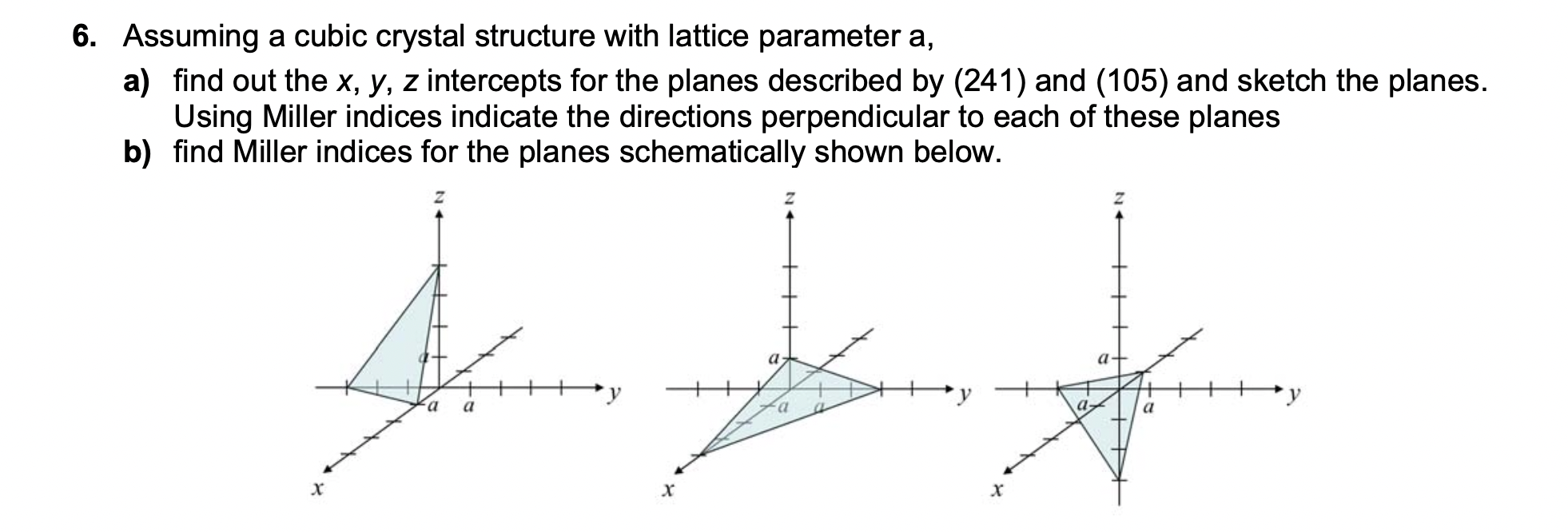 Solved 6. Assuming A Cubic Crystal Structure With Lattice | Chegg.com