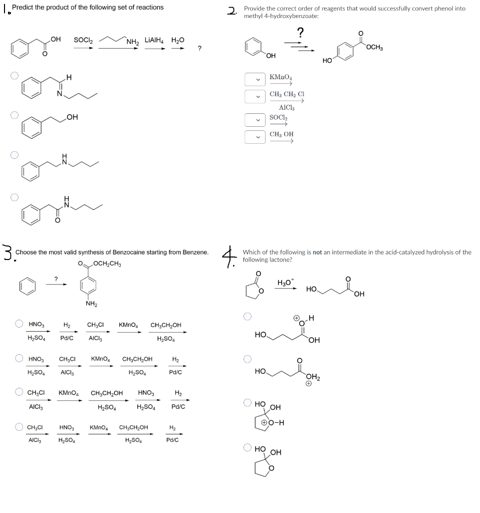 Solved | Predict the product of the following set of | Chegg.com