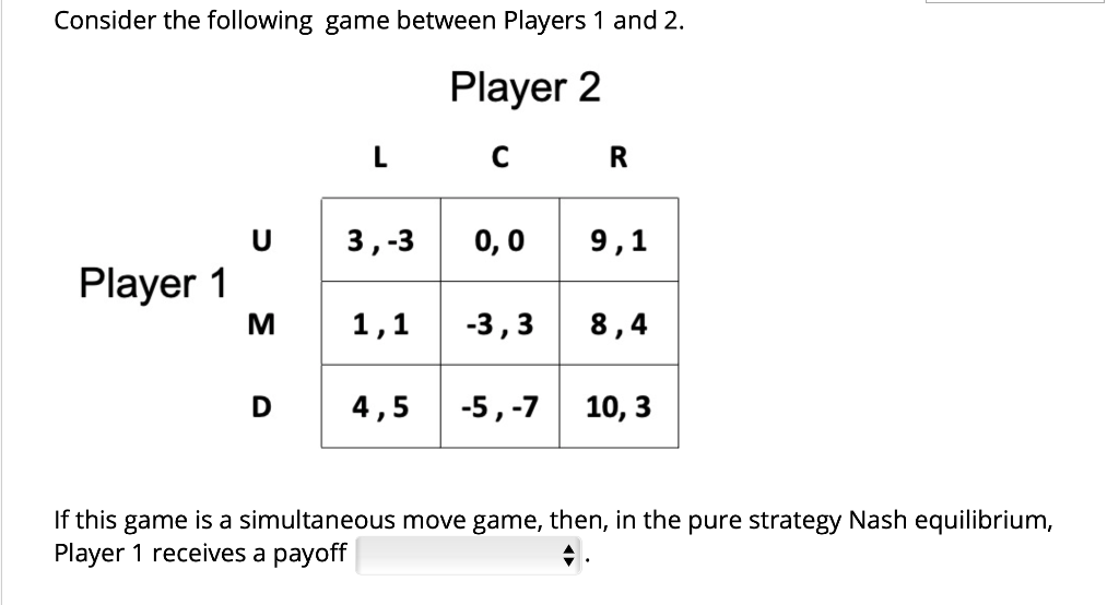 Solved Consider the following game between Players 1 and 2