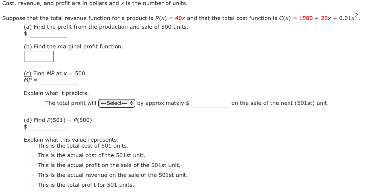 Solved Suppose that the revenue (in dollars) from selling X