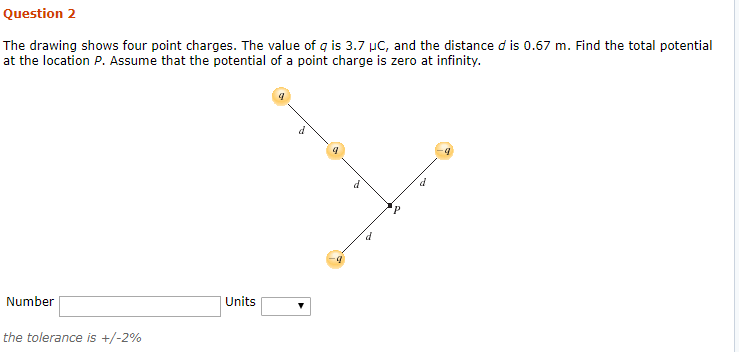 Solved Question 2 The drawing shows four point charges The Chegg com